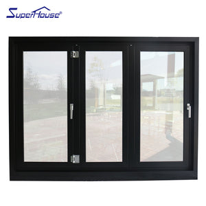 Superhouse black color aluminium folding window