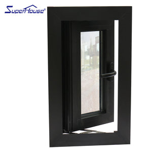 Superhouse North America NFRC and NOA standard high quality black color good aluminum casement windows prices