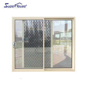Superwu Safety silding doors with stainless steel security mesh and aluminum fly screen for customized