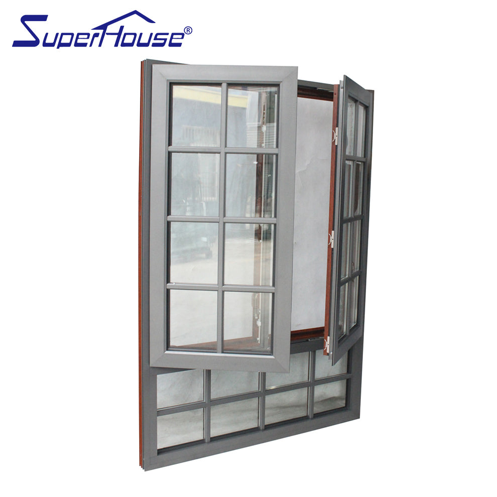 Superhouse America market aluminium frame hand crank outward opening casement window