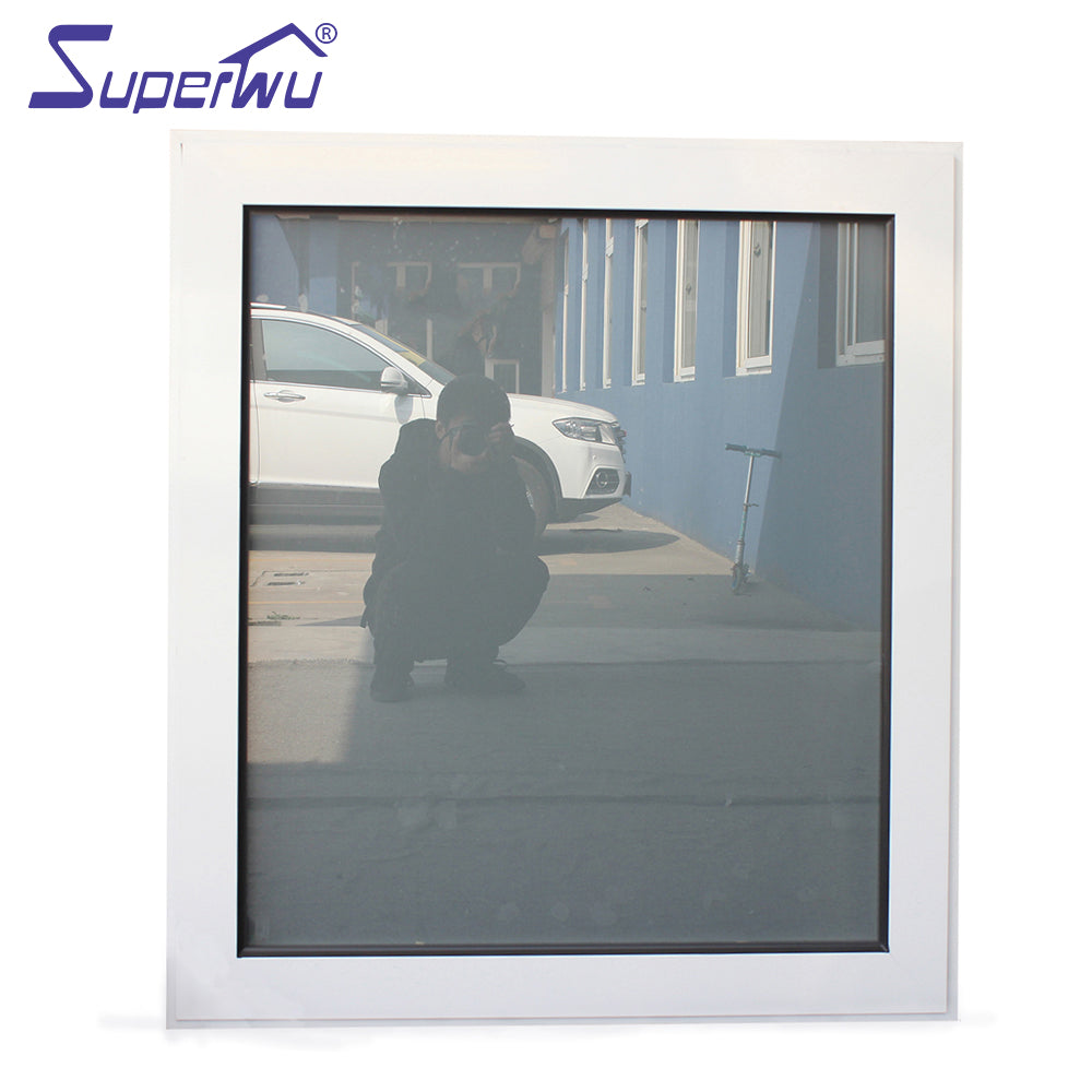 Superwu Australian style black hand rolled window AS2047 aluminium alloy frosted