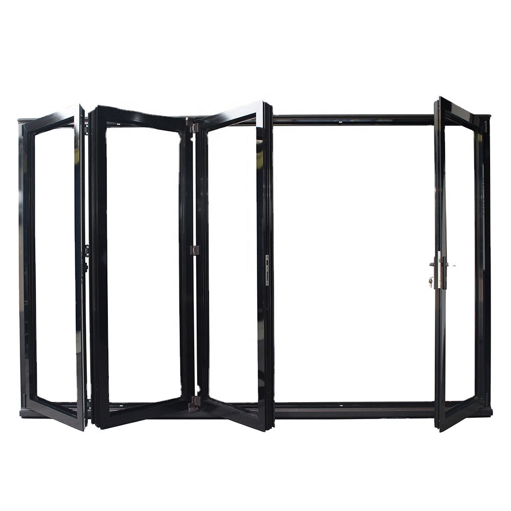 Superwu Commercial Exterior Aluminum Folding Glass Doors Double Tempered Glass Factory Direct Supply