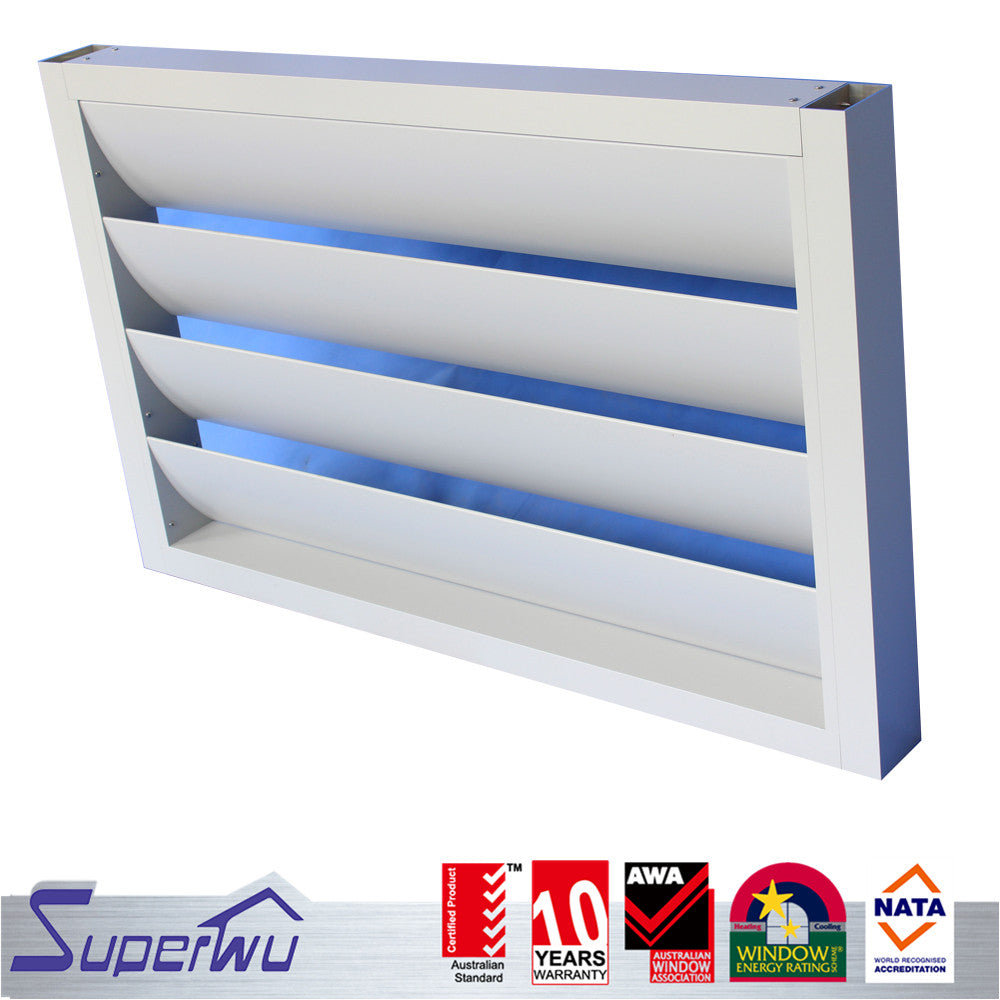 Superwu Factory direct sale powder coating aluminum louver windows adjustable glass louvers windows and doors