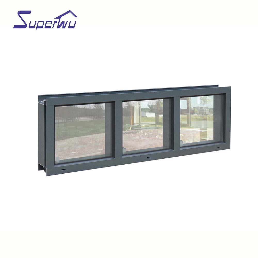 Superwu High Quality German Brand Hardware Thermal Break Aluminum Fixed Window Double Glazed Windows