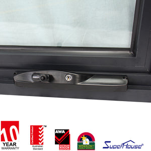 Superhouse Safety glass awning type black window