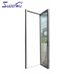Superwu China suppliers aluminum double glazing casement door with mosquito net