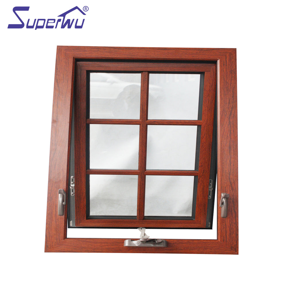 Superwu America Standard Double Tempered Glass Aluminum Awning window with NFRC certifications