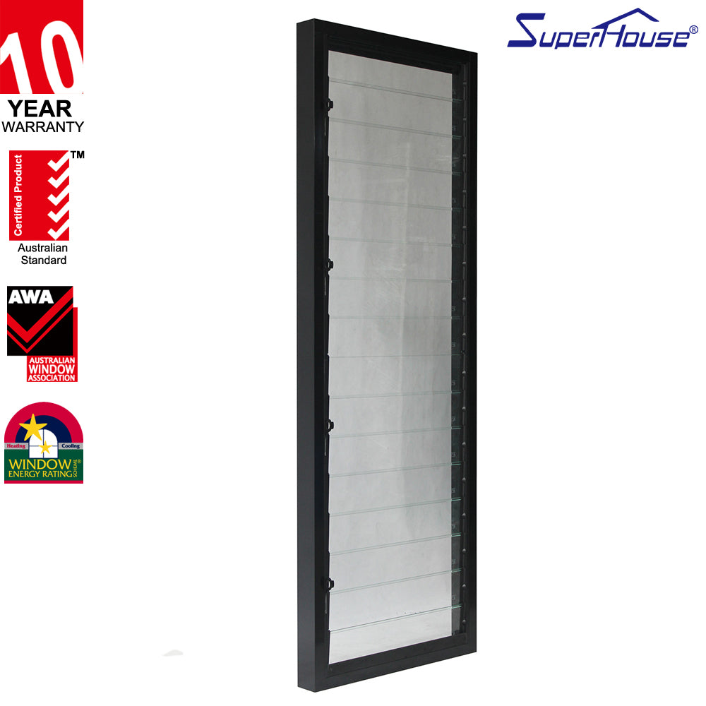 Superhouse Aluminium frame glass adjustable shutters windows glass louvre
