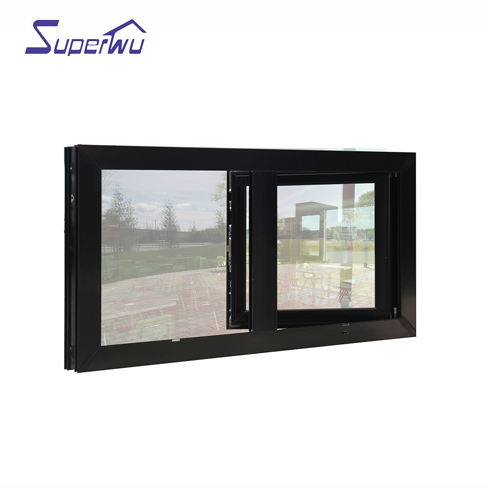 Superwu Australia standard aluminum casement windows with simple design for sale cheap price AS2047 certficates