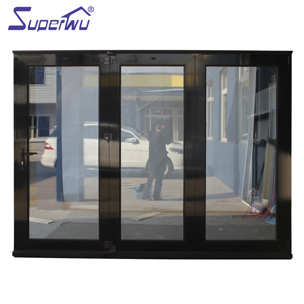 Superwu Top Quality Customized soundproof aluminum bifolding door with big view