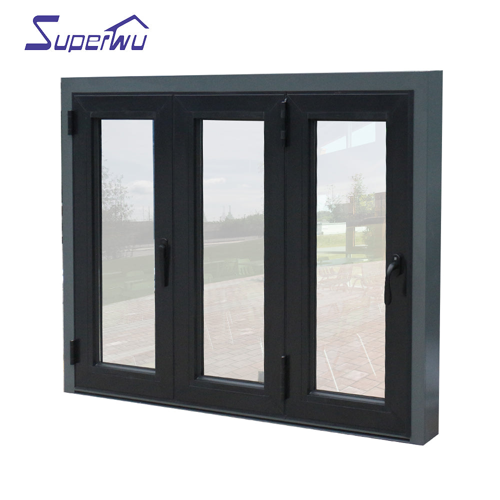 Superwu High quality Product Warranty Soundproof Aluminum Glass Windows Shades Security folding window