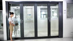 Superhouse AS2047 standard thermal break double glass aluminum sliding folding door
