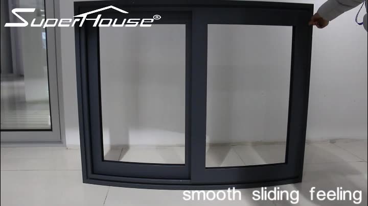 Superwu Australia standard sliding windows aluminum black color stainless steel security mesh best sale