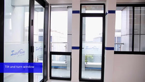 Superwu Energy saving double glass window aluminium awning windows and doors