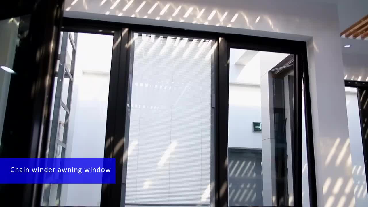 Superwu Electronic Component blind inside double glass window Aluminum Awning swing