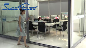 Superhouse sound proof double glass casement door aluminium alloy profile double sash doors from China