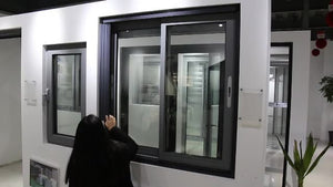 Superwu Hot sales commercial use glass sliding windows aluminium sliding window safety designs