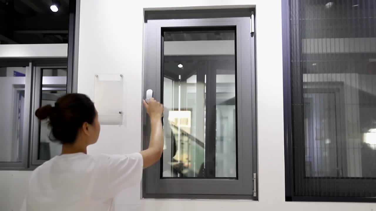 Superhouse EU market most popular Passive House system aluminum tilt turn window with tinted glass