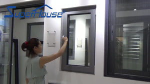 Suerhouse hurricane-resistant doors and windows Tempered safety glass aluminum tilt and turn hinge window