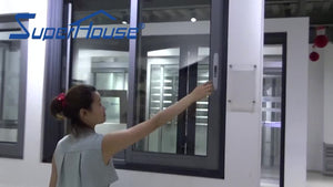 Superhouse AS2047 aluminium frame sliding glass window with mosquito net with high quality