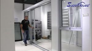 Superwu China manufacturer double glazed aluminum cavity stacker sliding door