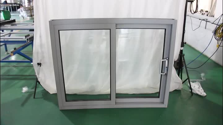Superwu Standard Double Glass Toughened Sliding Window with Iron Grills USA Aluminum Alloy Office Building Modern Industrial Villa Park
