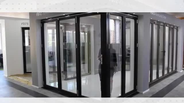 Superwu High quality 440 open style aluminum folding tempered glass door