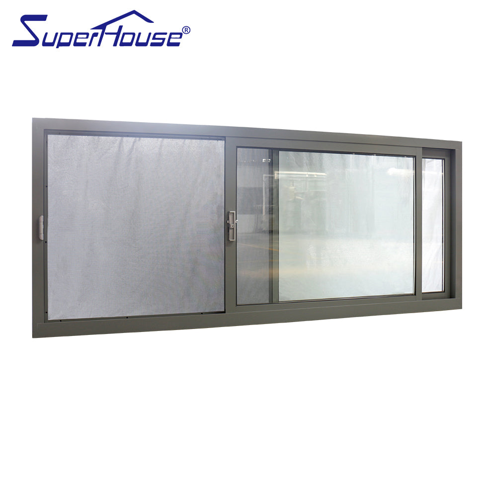 Superhouse New Zealand certified aluminium double glass sliding windows with fly screen