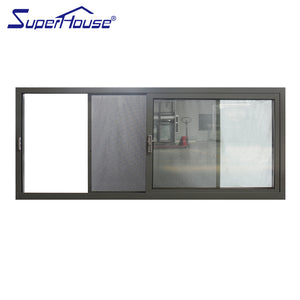 Superhouse New Zealand certified aluminium double glass sliding windows with fly screen